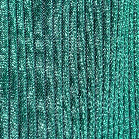 Green Metallic Ribbed Knit skirt Green Holiday Festive Fairycore Forestcore - Picture 6 of 6